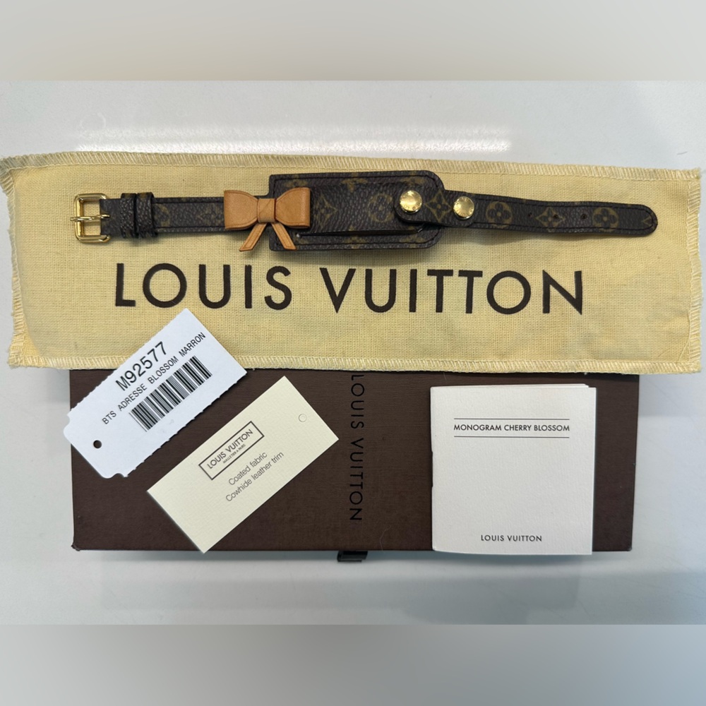 Louis Vuitton Monogram Cherry Blossom Bracelet - Brown and Gold